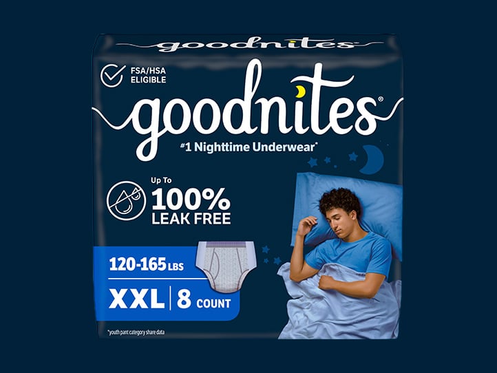Goodnites® Nighttime Underwear for Boys, Chevron Design, Extra Extra Large Size, #1 Nighttime Underwear*  *Youth Pant Category Share Data